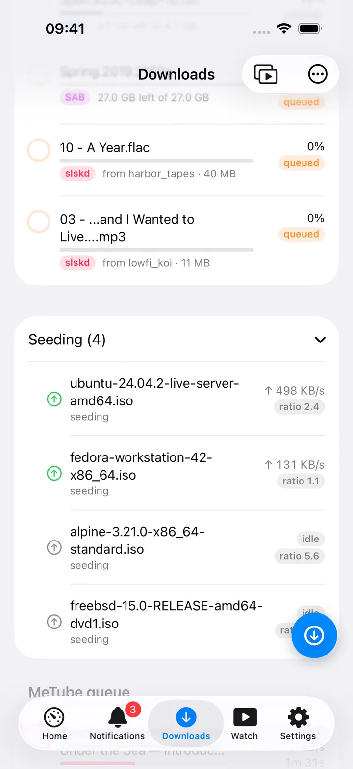 Seeding section expanded with ratio tags